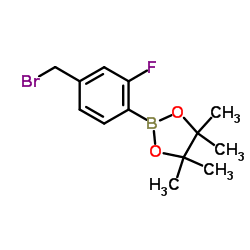 cas no 1029439-49-3 is 2-(4-(Bromomethyl)-2-fluorophenyl)-4,4,5,5-tetramethyl-1,3,2-dioxaborolane