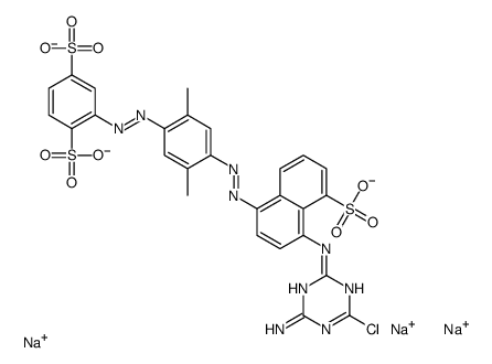 cas no 12270-76-7 is Trisodium 2-[(E)-{4-[(E)-{4-[(4-amino-6-chloro-1,3,5-triazin-2-yl )amino]-5-sulfonato-1-naphthyl}diazenyl]-2,5-dimethylphenyl}diaze nyl]-1,4-benzenedisulfonate