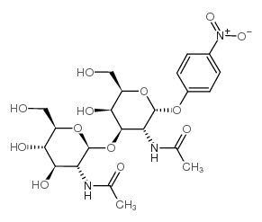 cas no 125455-64-3 is 4-nitrophenyl 2-acetamido-3-o-(2-acetamido-2-deoxy-b-d-glucopyranosyl)-2-deoxy-a-d-galactopyranoside