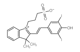 cas no 145876-11-5 is 3-(2-(4-Hydroxy-3,5-diiodostyryl)-3,3-dimethyl-3H-indol-1-ium-1-yl)propane-1-sulfonate