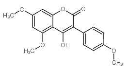 cas no 14736-59-5 is 2H-1-Benzopyran-2-one,4-hydroxy-5,7-dimethoxy-3-(4-methoxyphenyl)-