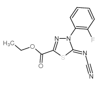 cas no 148367-80-0 is ETHYL 5-CYANAMIDE-4-(2-FLUOROPHENYL)-4,5-DIHYDRO-1,3,4-THIADIAZOLE-2-CARBOXYLATE