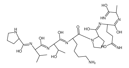 cas no 157476-77-2 is (2S)-2-[[(2S)-1-[(2S)-6-amino-2-[[(2S,3R)-3-hydroxy-2-[[(2S)-3-methyl-2-[[(2S)-pyrrolidine-2-carbonyl]amino]butanoyl]amino]butanoyl]amino]hexanoyl]pyrrolidine-2-carbonyl]amino]-N-[(2R)-1-amino-1-oxopropan-2-yl]pentanediamide