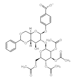 cas no 26255-68-5 is 4-Nitrophenyl2-O-(2,3,4,6-tetra-O-acetyl-b-D-glucopyranosyl)-4,6-O-benzylidene-b-D-glucopyranoside