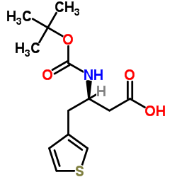 cas no 269726-92-3 is (R)-3-((tert-butoxycarbonyl)amino)-4-(thiophen-3-yl)butanoic acid