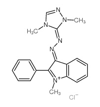 cas no 41025-67-6 is 3-[(2,4-dihydro-2,4-dimethyl-3H-1,2,4-triazol-3-ylidene)hydrazono]-1-methyl-2-phenyl-3H-indolium chloride