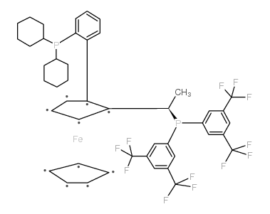 cas no 494227-32-6 is (r)-1-[(r)-2-[2-(dicyclohexylphosphino)phenyl]ferrocenyl]ethylbis[3,5-bis(trifluoromethyl)phenyl]phosphine