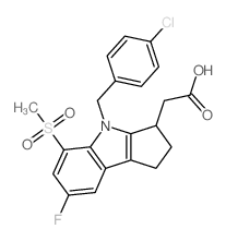 cas no 571170-81-5 is 2-(4-(4-CHLOROBENZYL)-7-FLUORO-5-(METHYLSULFONYL)-1,2,3,4-TETRAHYDROCYCLOPENTA[B]INDOL-3-YL)ACETIC ACID