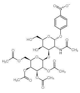 cas no 57467-12-6 is 4-Nitrophenyl2-acetamido-3-O-(2,3,4,6-tetra-O-acetyl-b-D-galactopyranosyl)-2-deoxy-a-D-galactopyranoside