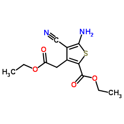 cas no 58168-20-0 is Ethyl 5-amino-4-cyano-3-(2-ethoxy-2-oxoethyl)thiophene-2-carboxylate