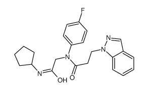 cas no 604762-38-1 is 1H-Indazole-1-propanamide,N-[2-(cyclopentylamino)-2-oxoethyl]-N-(4-fluorophenyl)-(9CI)