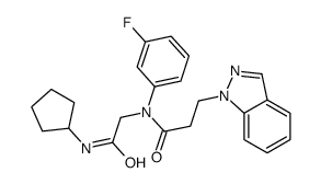 cas no 604762-42-7 is 1H-Indazole-1-propanamide,N-[2-(cyclopentylamino)-2-oxoethyl]-N-(3-fluorophenyl)-(9CI)