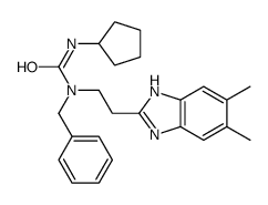 cas no 606091-61-6 is Urea, N-cyclopentyl-N-[2-(5,6-dimethyl-1H-benzimidazol-2-yl)ethyl]-N-(phenylmethyl)- (9CI)