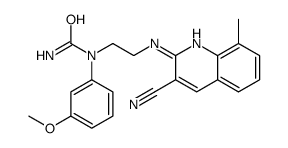 cas no 606104-94-3 is Urea, N-[2-[(3-cyano-8-methyl-2-quinolinyl)amino]ethyl]-N-(3-methoxyphenyl)- (9CI)