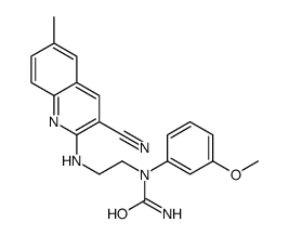 cas no 606105-32-2 is Urea, N-[2-[(3-cyano-6-methyl-2-quinolinyl)amino]ethyl]-N-(3-methoxyphenyl)- (9CI)