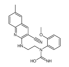 cas no 606105-36-6 is Urea, N-[2-[(3-cyano-6-methyl-2-quinolinyl)amino]ethyl]-N-(2-methoxyphenyl)- (9CI)