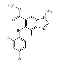 cas no 606144-02-9 is Methyl 5-((4-bromo-2-chlorophenyl)amino)-4-fluoro-1-methyl-1H-benzo[d]imidazole-6-carboxylate