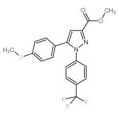 cas no 641639-55-6 is METHYL 1-(4-(TRIFLUOROMETHYL)PHENYL)-5-(4-(METHYLTHIO)PHENYL)-1H-PYRAZOLE-3-CARBOXYLATE