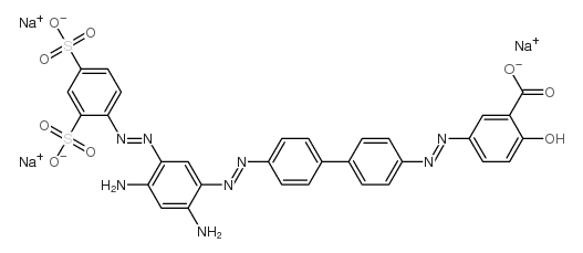 cas no 6483-77-8 is trisodium,(3E)-3-[[4-[4-[[2,4-diamino-5-[(2,4-disulfonatophenyl)diazenyl]phenyl]diazenyl]phenyl]phenyl]hydrazinylidene]-6-oxocyclohexa-1,4-diene-1-carboxylate