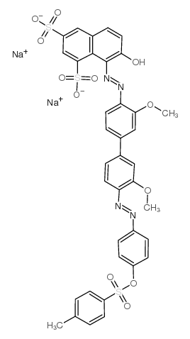 cas no 6548-30-7 is disodium 8-[[3,3'-dimethoxy-4'-[[4-[[(p-tolyl)sulphonyl]oxy]phenyl]azo][1,1'-biphenyl]-4-yl]azo]-7-hydroxynaphthalene-1,3-disulphonate