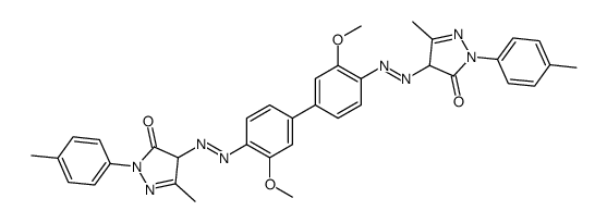 cas no 6883-91-6 is 4-[[2-methoxy-4-[3-methoxy-4-[[3-methyl-1-(4-methylphenyl)-5-oxo-4H-pyrazol-4-yl]diazenyl]phenyl]phenyl]diazenyl]-5-methyl-2-(4-methylphenyl)-4H-pyrazol-3-one