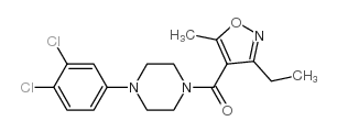 cas no 775300-07-7 is Methanone, [4-(3,4-dichlorophenyl)-1-piperazinyl](3-ethyl-5-methyl-4-isoxazolyl)-