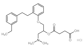 cas no 86819-20-7 is 4-[1-dimethylamino-3-[2-[2-(3-ethylphenyl)ethyl]phenoxy]propan-2-yl]ox y-4-oxo-butanoic acid hydrochloride