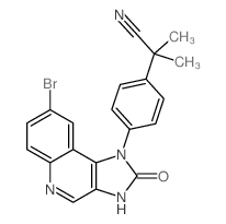 cas no 915019-53-3 is 2-(4-(8-BROMO-2-OXO-2,3-DIHYDRO-1H-IMIDAZO[4,5-C]QUINOLIN-1-YL)PHENYL)-2-METHYLPROPANENITRILE