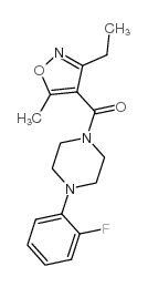 cas no 932813-53-1 is Methanone, (3-ethyl-5-methyl-4-isoxazolyl)[4-(2-fluorophenyl)-1-piperazinyl]